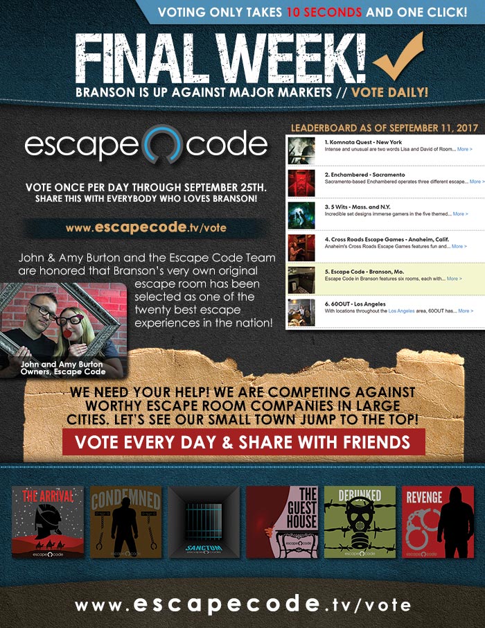 Escape Code USA Today 10Best