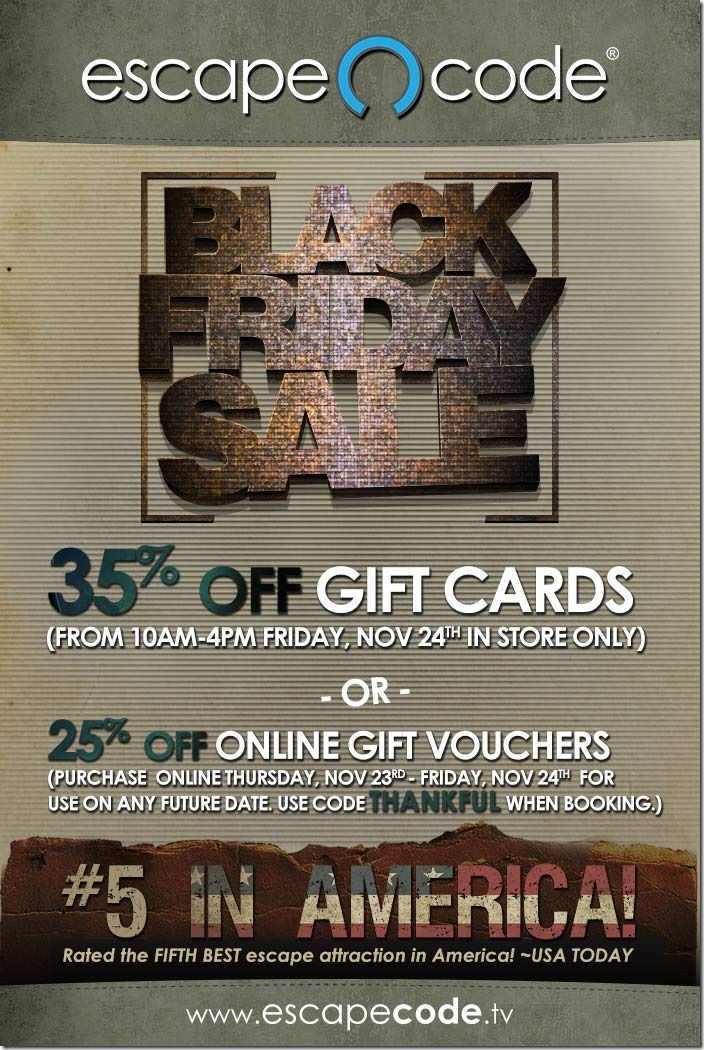 Escape Code Black Friday Ad 2017